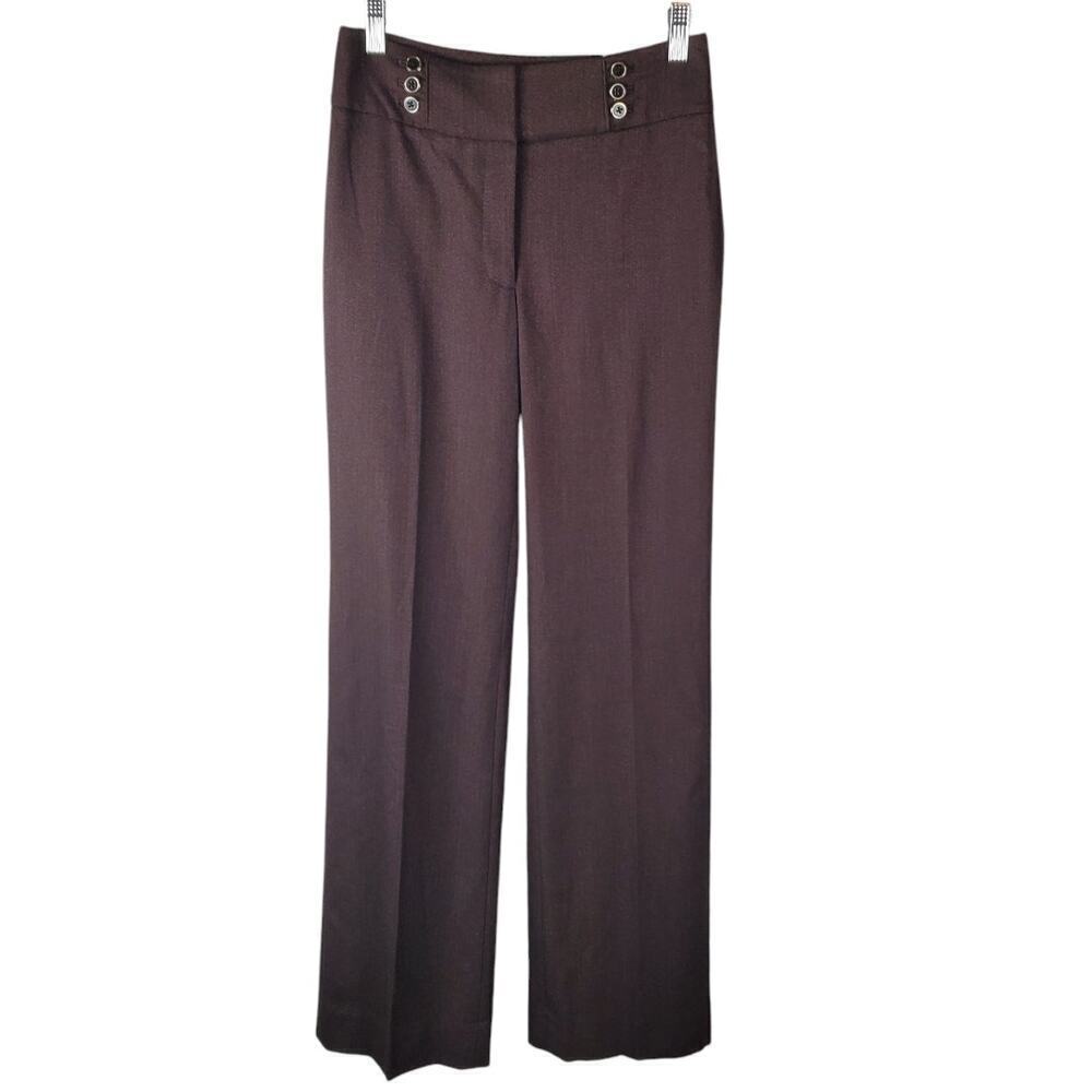 White House Black Market Dark Burgundy The Wide Leg Dress Pants Size 0 NEW